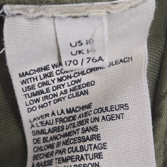 Free People Isla Jumper Womens 10 Flight Suit Aviator Olive Green Cotton Lyocel - Picture 12 of 14